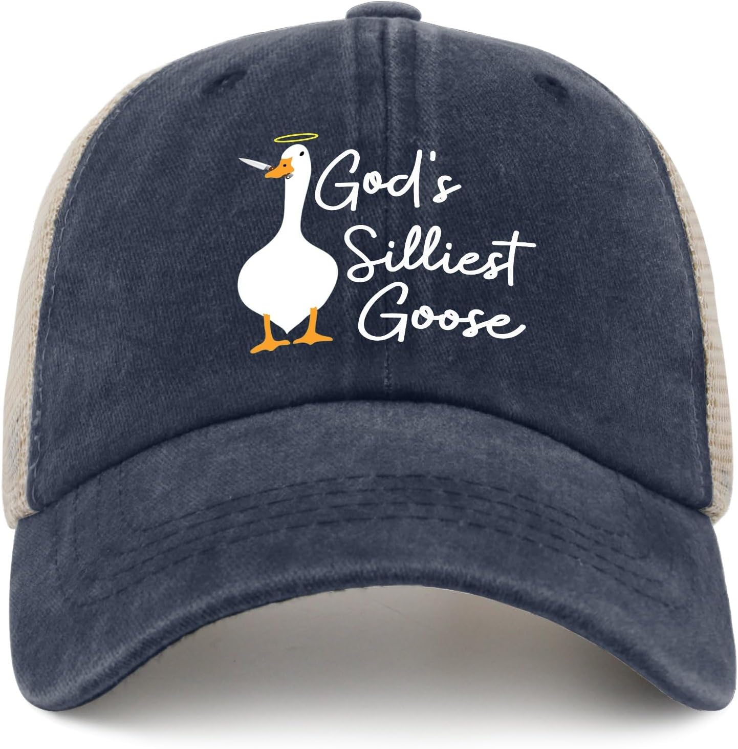 Funny Goose Hat Silly Goose On The Loose Trucker Hat Women Vintage Mesh Cap for Summer
