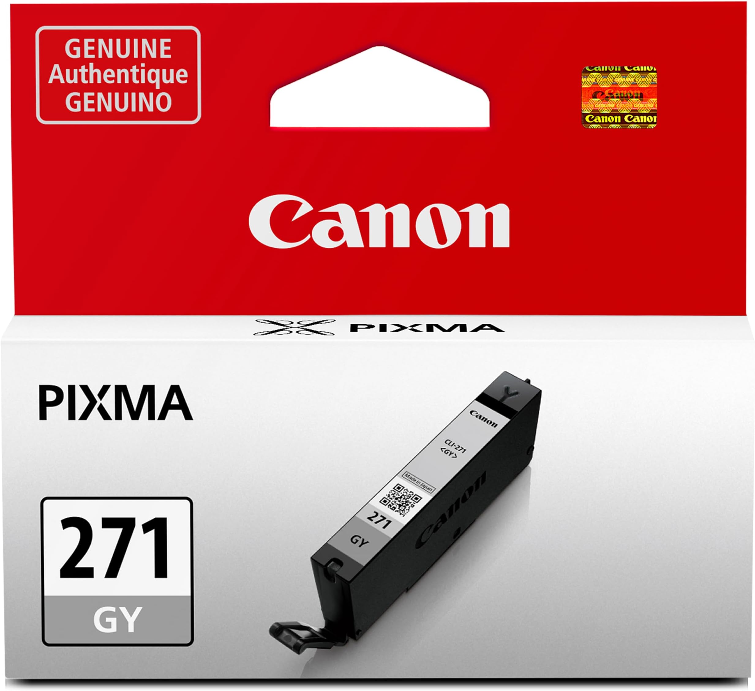 Canon CLI-271 Genuine Gray Ink Tank, Compatible with MG7720, TS8020, and TS9020 Printers