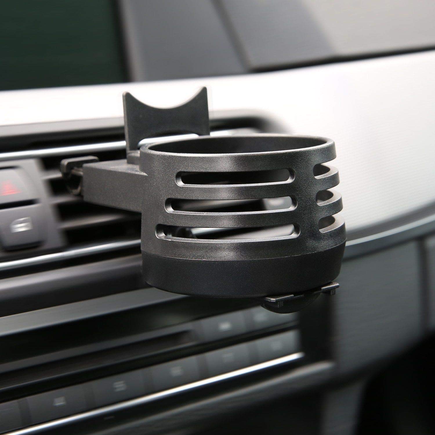 Wicked Chili 2X Car Beverage Holder Made in Germany - Porte-canettes | Porte-Tasses pour la Ventilation (canettes 0,25/0,33/0,5 L, Tasses à café, Tasses Thermo, diamètre : 53-70 mm) Noir