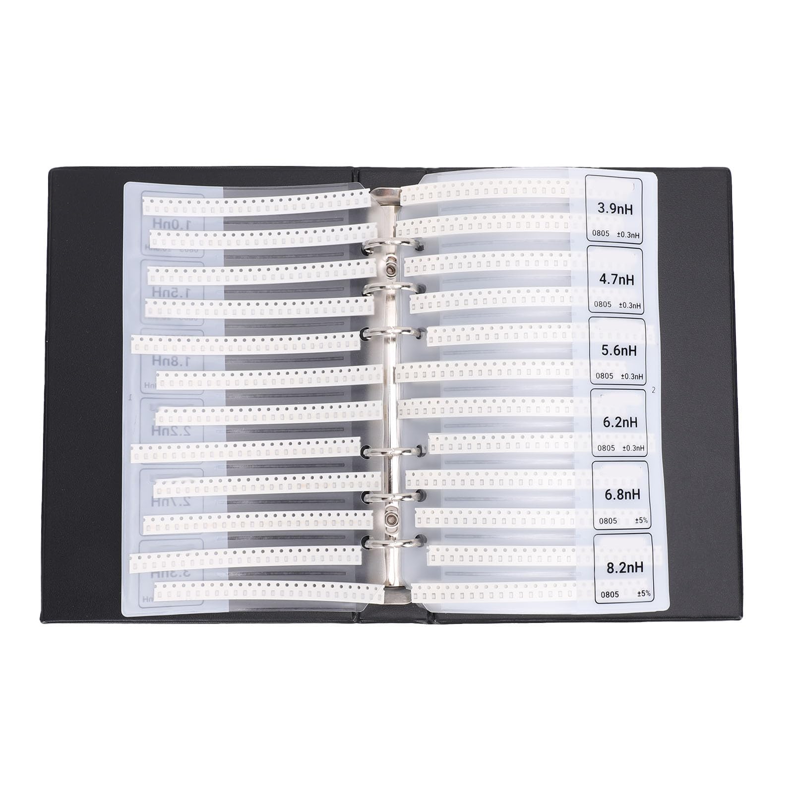 Asixxsix Libro Campioni di Induttori SMD 0805, Libro Campioni di Chip da 60 con Resistori, Condensatori, Transistor, Diodi Assortimento di Componenti Elettronici per L'ingegneria