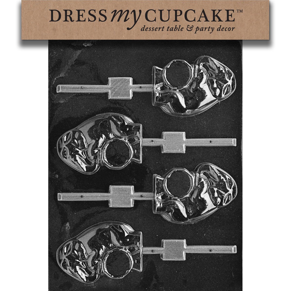 Dress My Cupcake DMCA048 Chocolate Candy Mold, Elephant on a Drum Lollipop