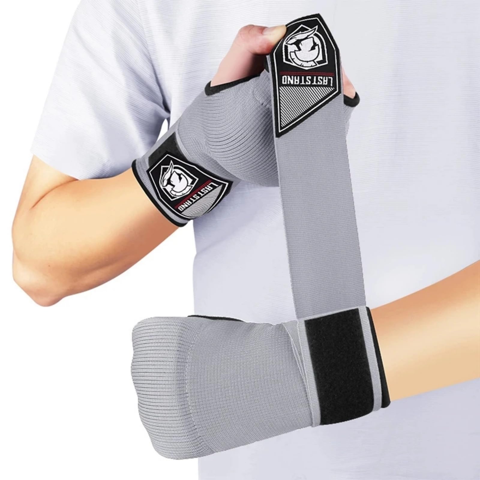 Fasce interne in gel da boxe per uomo e donna, con fascia da polso lunga, guanti imbottiti elasticizzati, per Muay Thai, MMA, kickboxing, arti marziali, taekwondo, sacco da boxe
