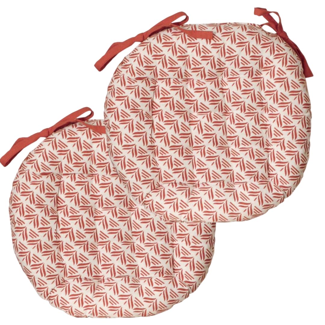 Atout Ciel Zestaw 2 dwukolorowych okrągłych krzeseł D.40cm, z nadrukiem terakotowym/gładkim