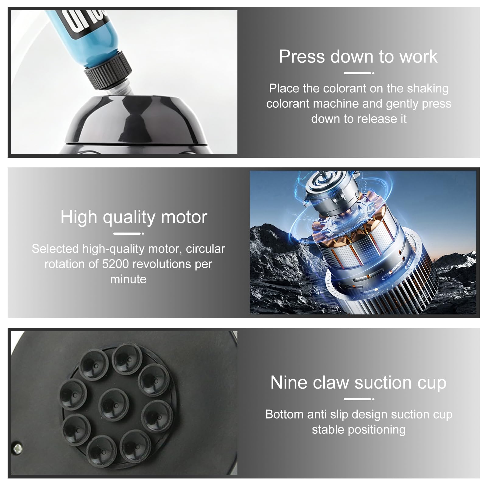 Vortex Mixer Mini 5200 U/min, Lab Vortex Mischer, Elektrischer Mischer Paint Shaker mit Touch-Funktion, für Paint Shaker, Nagellack, Wimpern Gel, Tattoo Tinte(Schwarz)