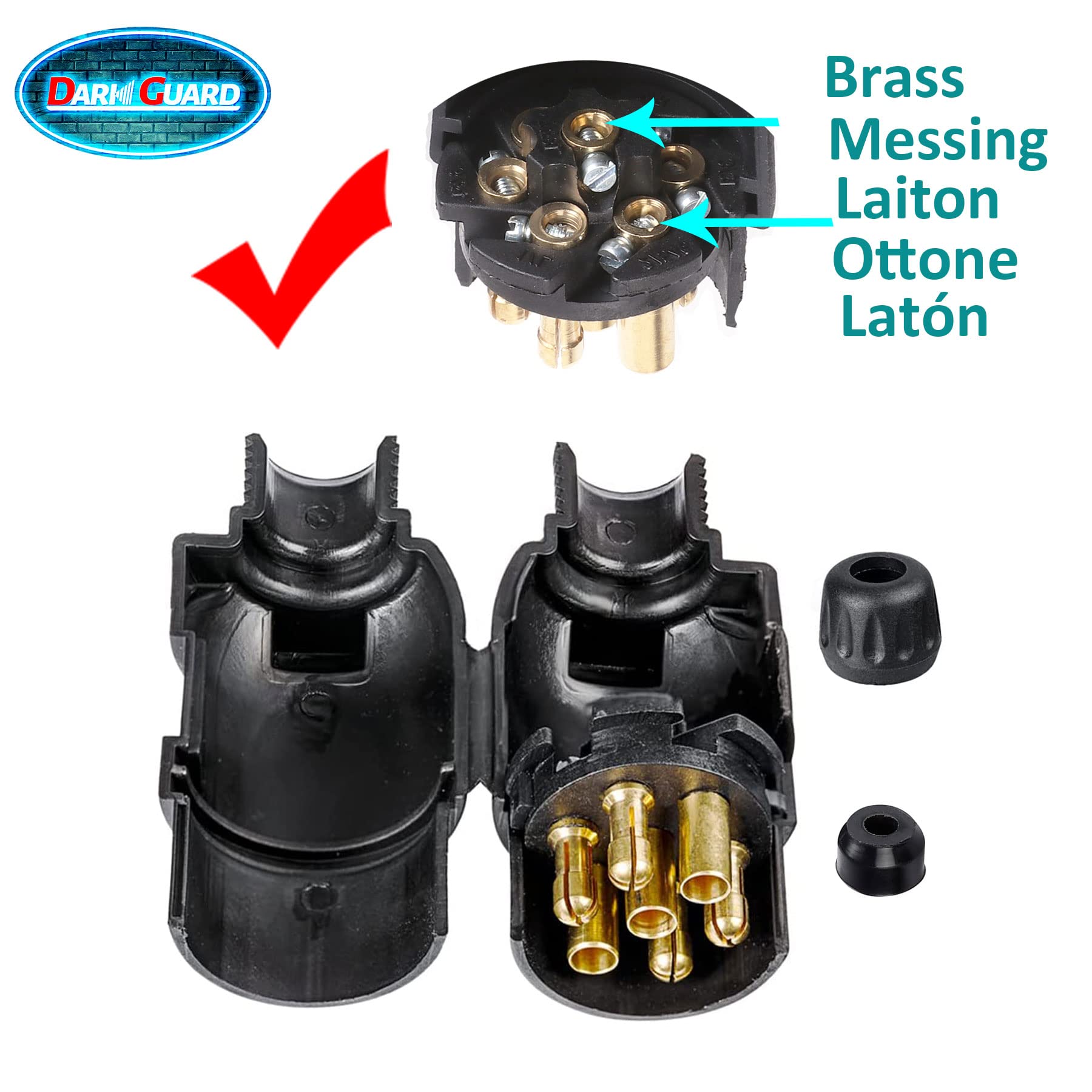1 Pezzo Spina 7Poli Rimorchio 12v,Spina 7Poli per Macchine Agricole, ISO1724,Impermeabile,Presa 7Poli 12v Maschio, Spina 7Poli per Rimorchio Trattori Portabici Auto RV (DG7PS-1)