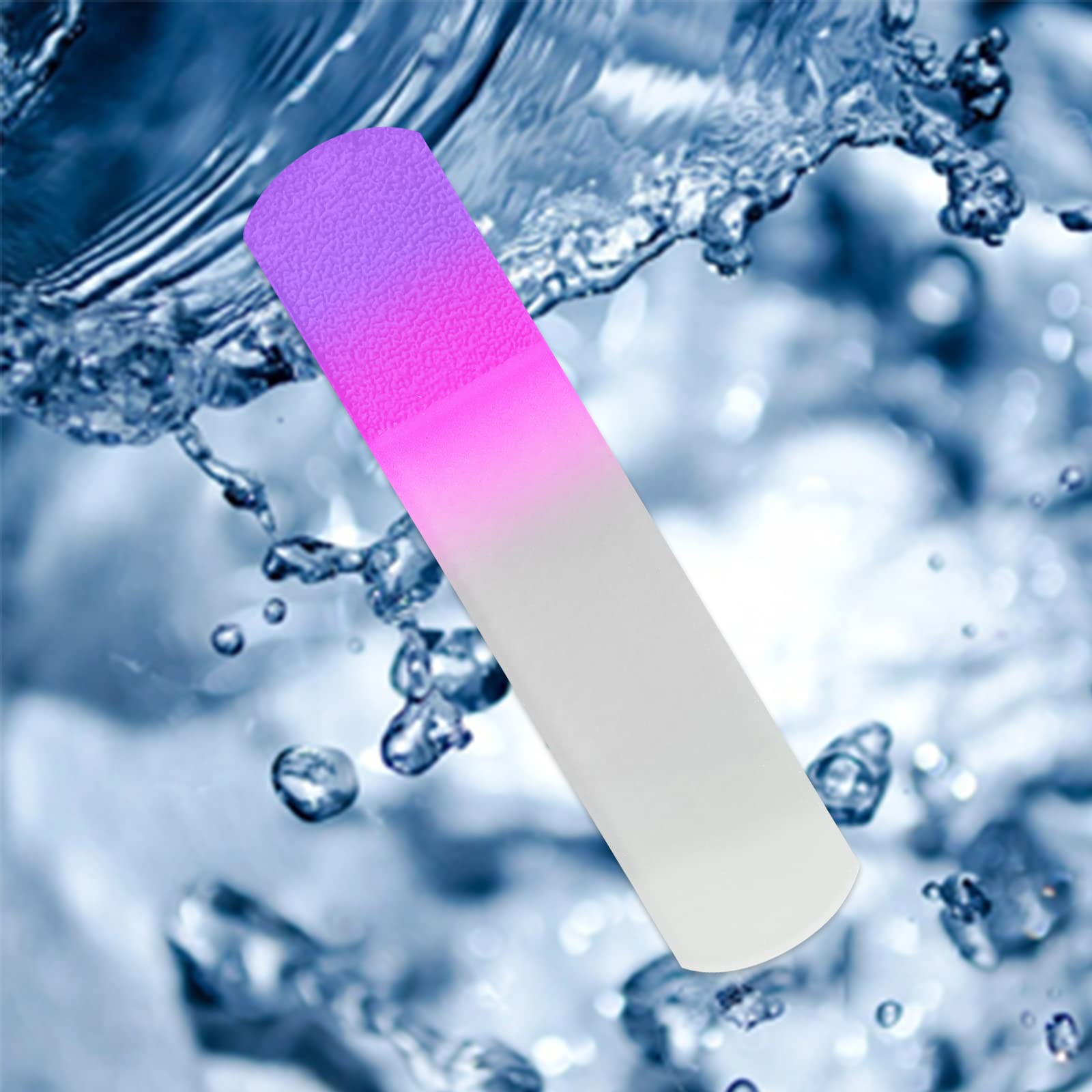 Lima de pie de cristal de cristal, raspadora de callos de maíz, removedor de piel dura y gruesa, herramientas de pedicura profesional, color arcoíris degradado, herramienta de cuidado de pies 2