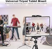 Vista 4 de Cenawin Tablet Tripod Mount Adapter with Ball Head, Holder for 4.7-12.9 Inch Tablets, Compatible with iPad Pro, Air, Mini, Selfie Stick, Monopod
