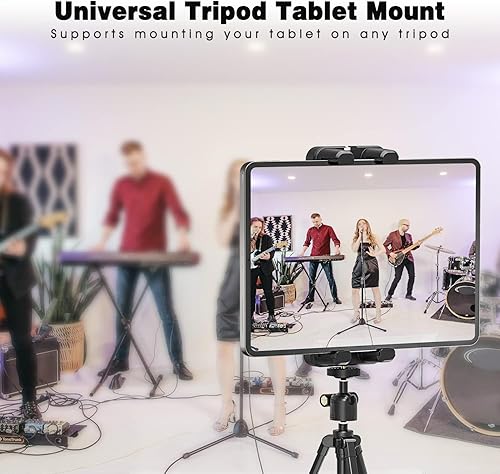 Miniatura 4 de Cenawin Tablet Tripod Mount Adapter with Ball Head, Holder for 4.7-12.9 Inch Tablets, Compatible with iPad Pro, Air, Mini, Selfie Stick, Monopod