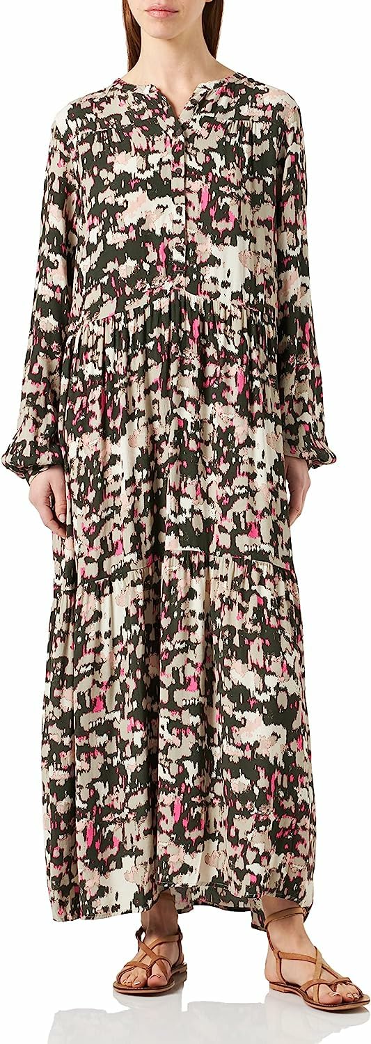 camel active Women's Dress, Multicolour All-Over Print, L