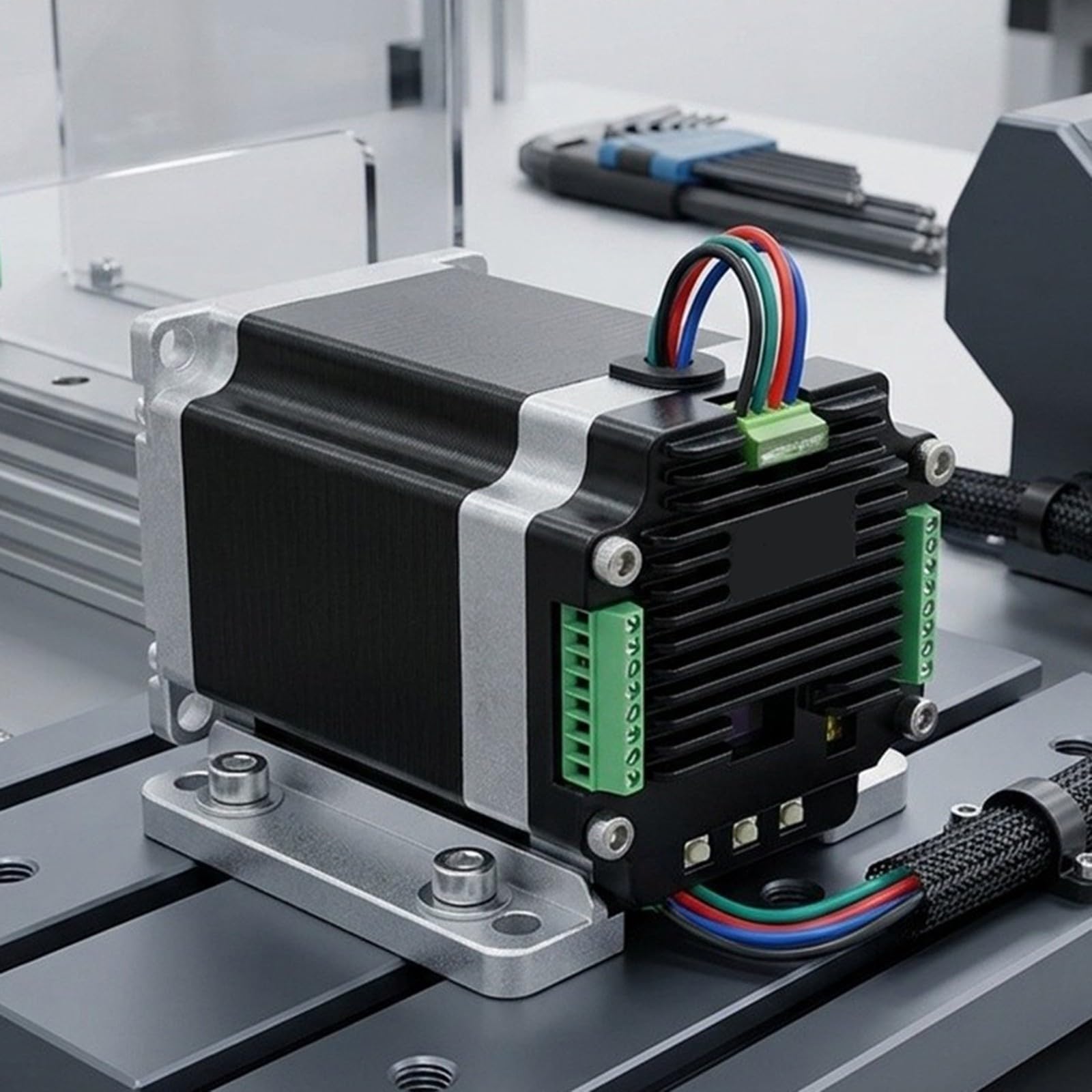 Para mks SERVO57D motor paso a paso driver Closed-Loop FOC RS485 CAN para Modbus para motores NEMA 23 57 mm 3000RPM carcasa de aluminio (motor (RS485))