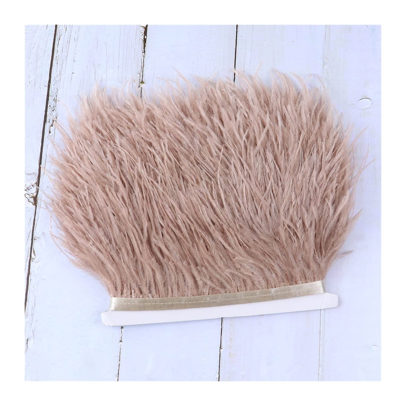 Frange en plumes d'autruche haut de gamme couleur auburn pour haute couture