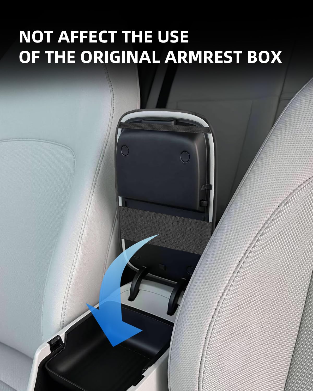 Copribracciolo per Hyundai Kona SX2 EV HEV PHEV 2024 2025 | Copertura per Bracciolo Console Centrale, Protezione Materiale Pelle PU Ispessita, Accessori Alzare Bracciolo di 4CM, Nero