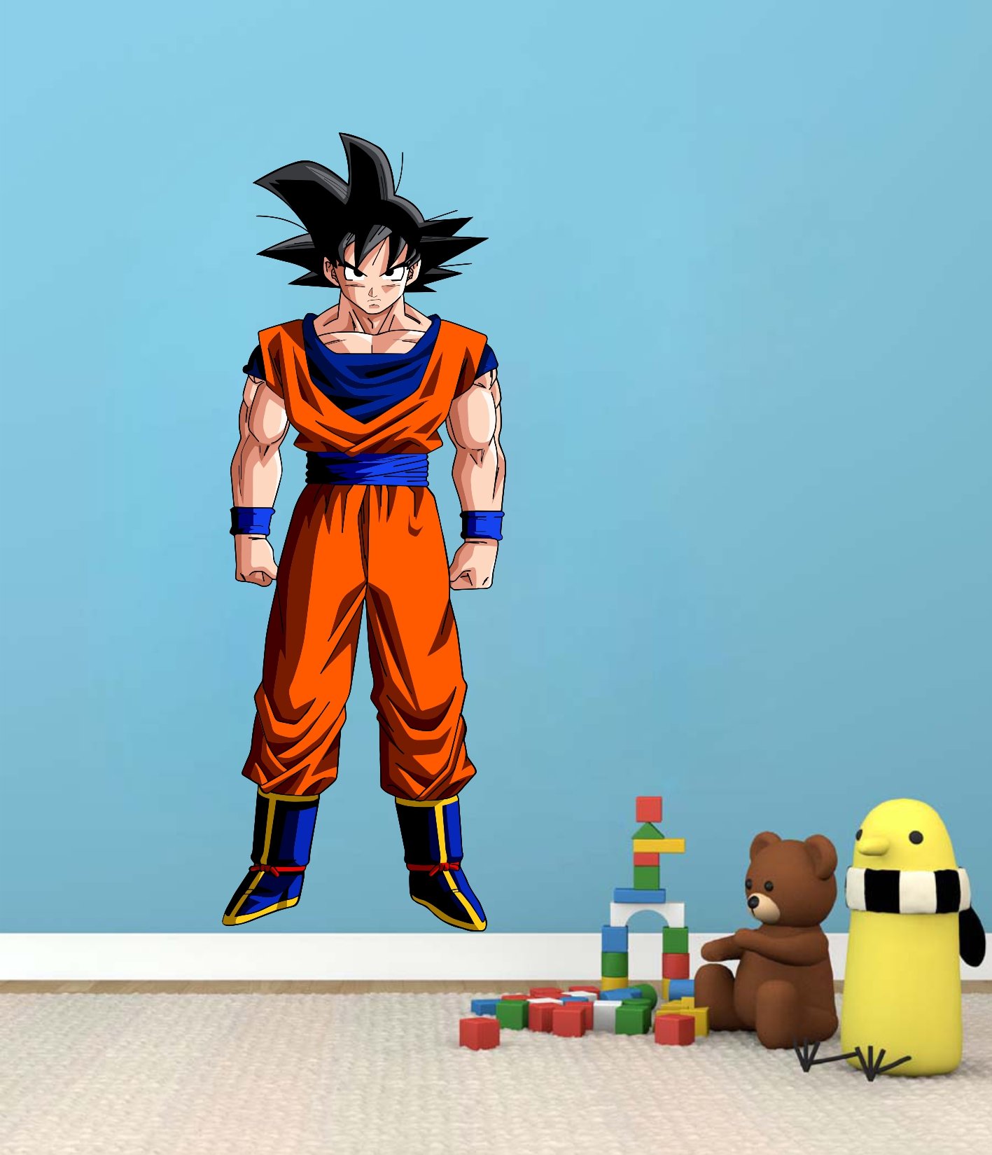 Creatick Studio Superhero Goku Wall Sticker Standard Size - 33cm X 91cm Color - Multicolor