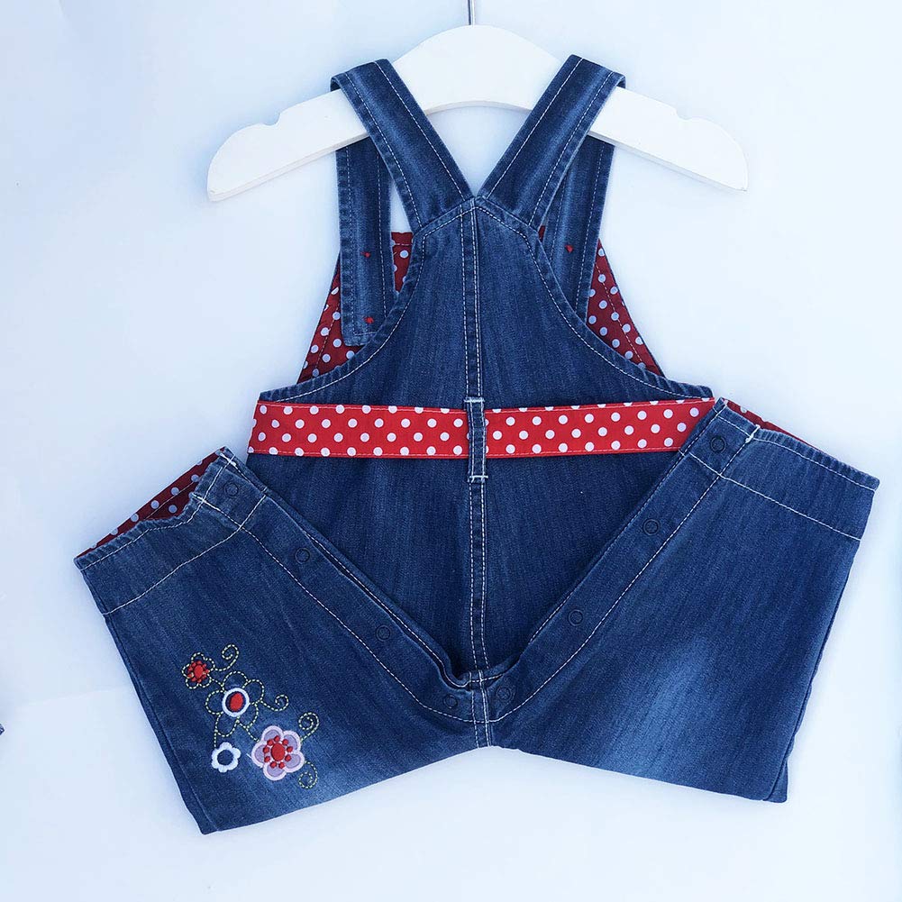 Peacolate 6M-3 Ans Bébé Fille Brodé Jean Salopette Combinaisons Enfants Pantalons