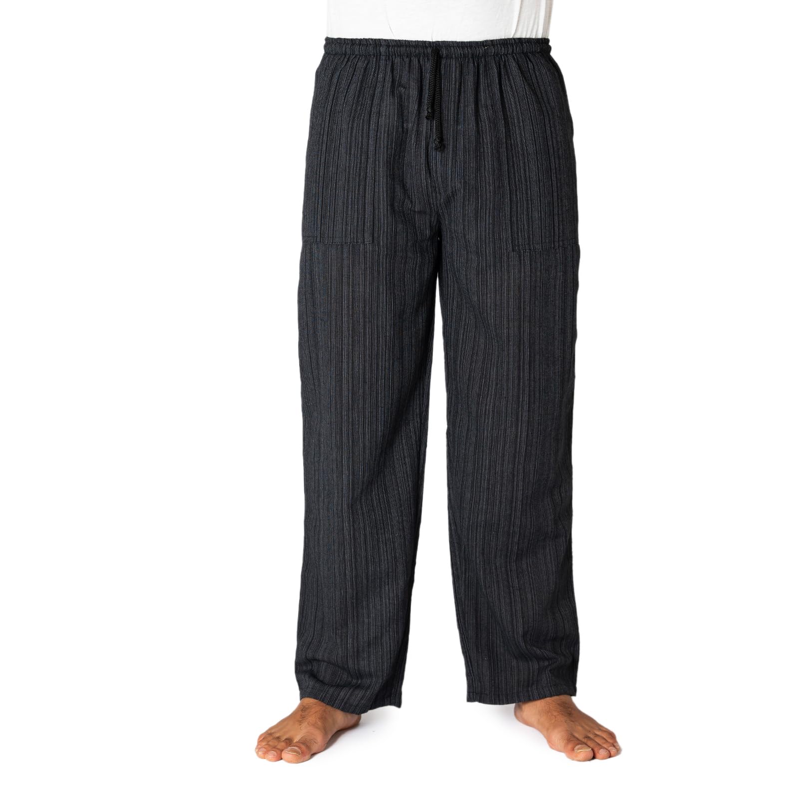 Panasiam Unisex Black Relax Pants Cotton Lini, L