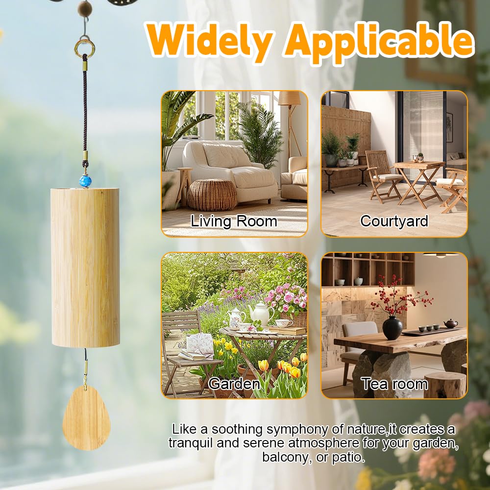 Campanelli Eolici In Bambù, Meditazione Chimes, Campanelle A Vento Giapponesi In Bambù, Scacciapensieri Yoga, Chime Bamboo per Esterni, Yoga, Gartendekoration, Le Emozioni Lenitive