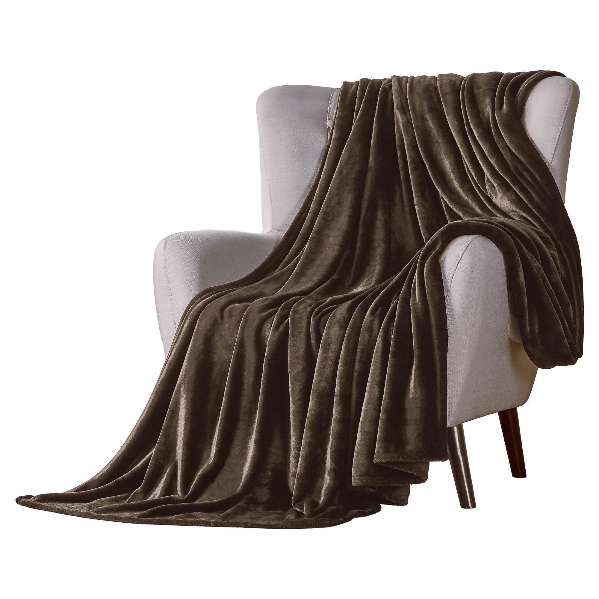 Walensee Fleece Blanket Plush Throw Fuzzy Lightweight (King Size 108x90 Brown) Super Soft Microfiber Flannel Blankets for Couch, Bed, Sofa Ultra