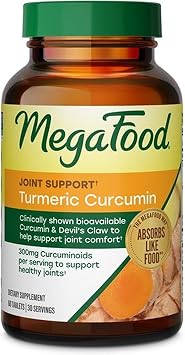 MegaFood Turmeric Curcumin Supplement for Joint Support, 60 Tablets