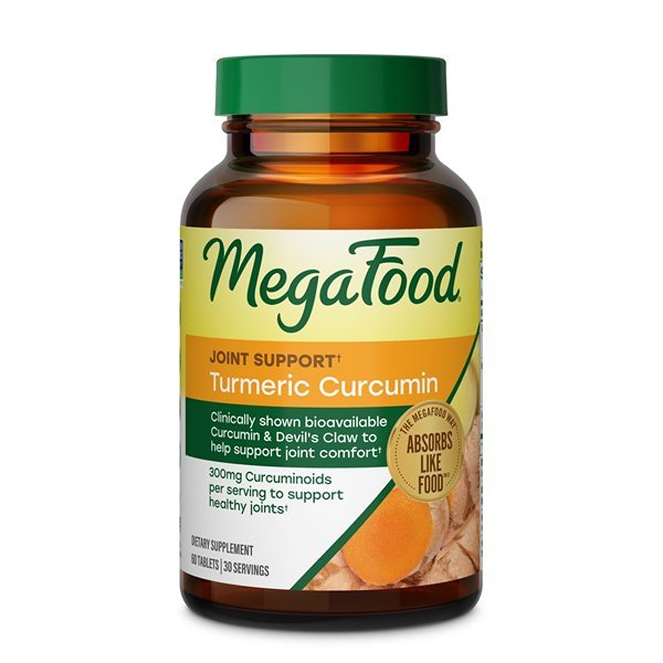 MegaFood Turmeric Curcumin Supplement for Joint Support, 60 Tablets