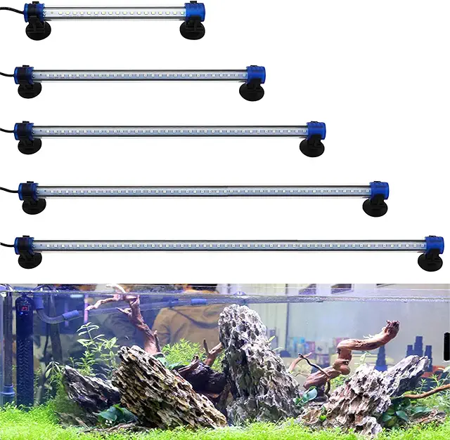 Lámpara LED Blanco/Azul para Acuario BPS-6165 - Iluminación Plantas y Peces