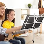 CAHAYA 2 en 1 Partition Stand pliant & Tabletop Music Stand Portable avec sac de transport pour livres Notes Tablette pour ordinateur portable CY0204
