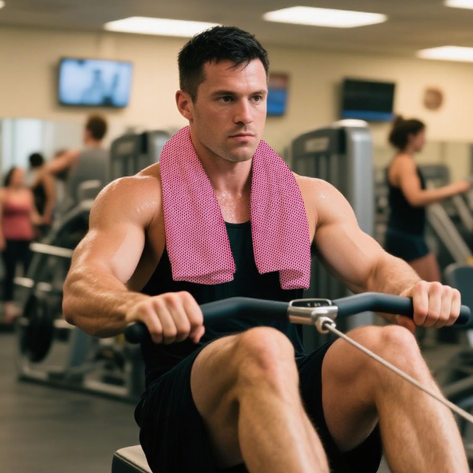 Ręcznik chłodzący, szybkoschnąca szmatka, lekka ściereczka do potu dla ułatwienia ciepła, odświeżające akcesorium treningowe, idealna do fitnessu, siłowni, sportu, golfa, wędrówek, pływania, 1100 cm