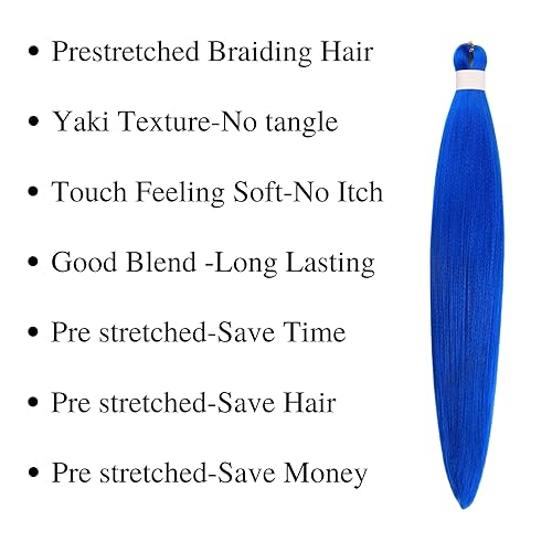 Miniatura 3 de Cabello trenzado azul preestirado morado preestirado hipoalergénico no tóxico trenzado extensiones de cabello Ez trenzado trenzado trenzado sin
