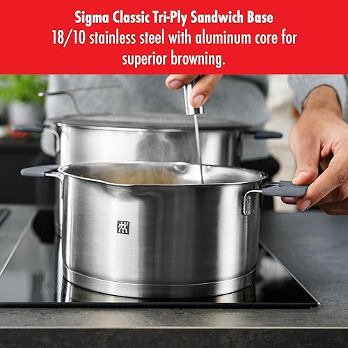 Miniatura 2 de ZWILLING Simplify - Juego de utensilios de cocina de 9 piezas, ollas y sartenes de acero inoxidable de alta calidad para cocina, placas de inducción