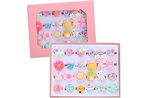 Rings for Toddler Girls - 24 Pcs Adjustable Pretend Play and Dress...