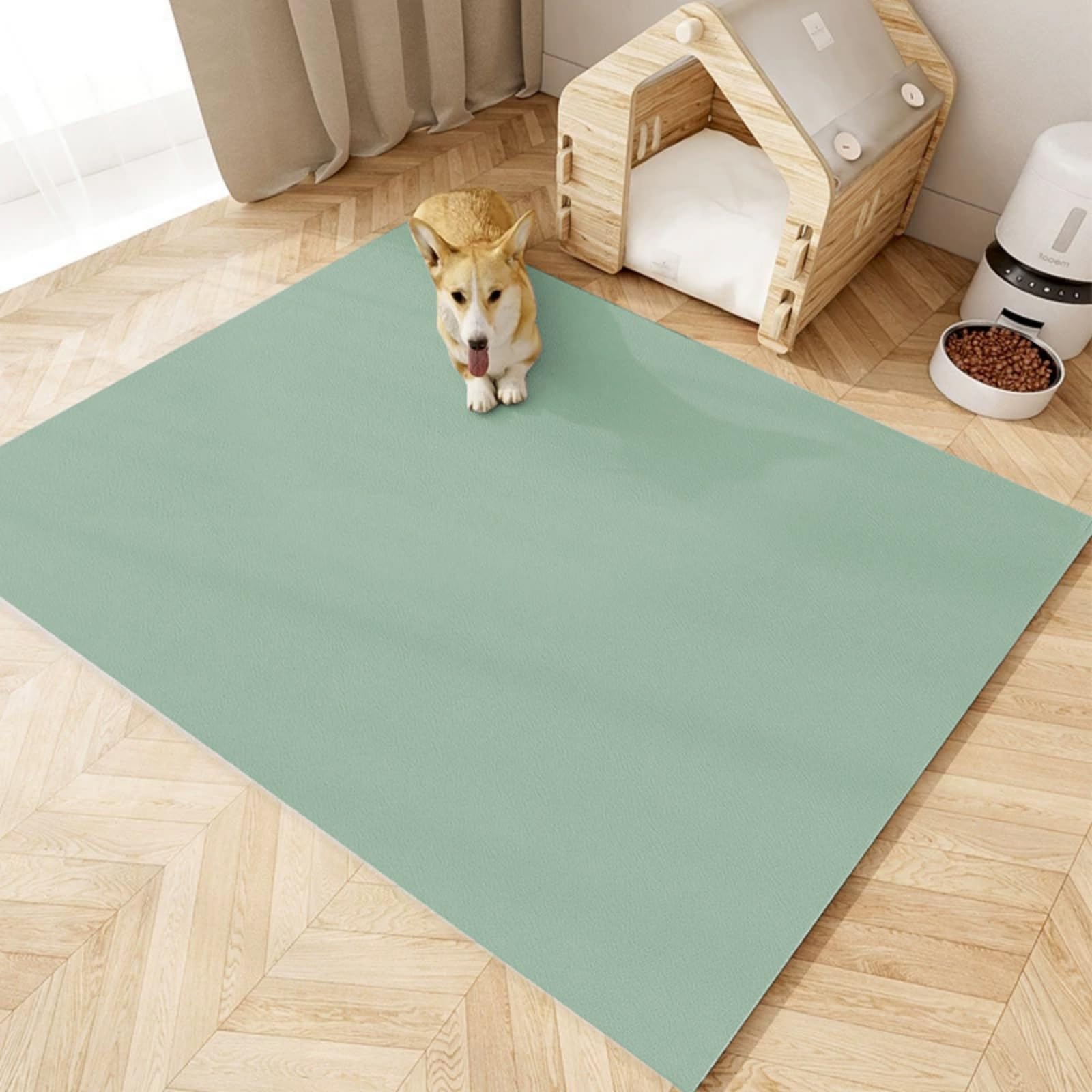 Waterproof Pet Mat 40-200cm, Urine-Proof Dog Playpen Floor Mat, 5mm Thick Wipeable Cat Litter Trapper, Puppy Training Pad, Cuttable Feeding Mat for Cats Dogs (J,50 * 80CM)