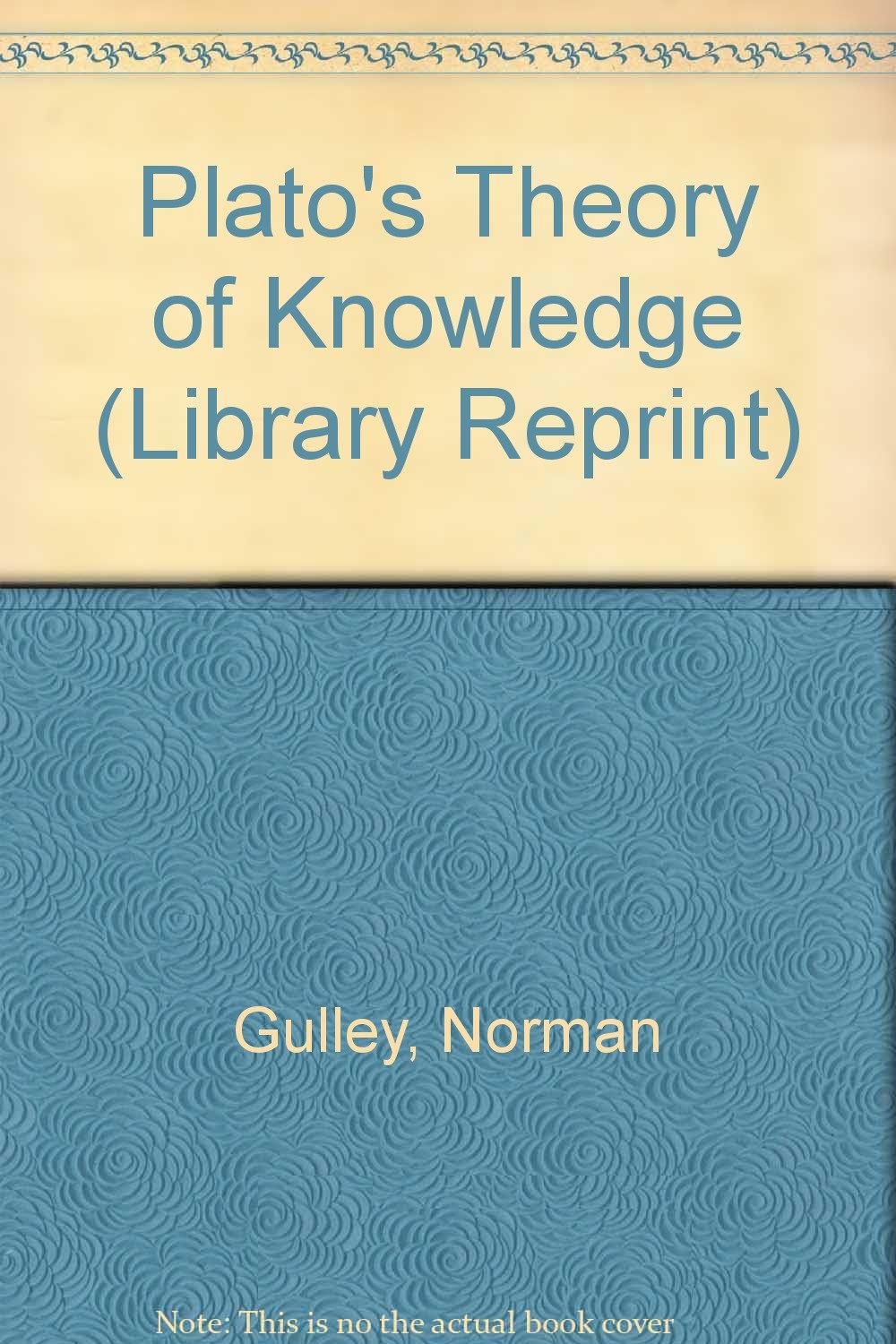 Buy Plato's Theory of Knowledge (Library Reprint S.) — BookShops.in