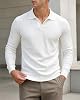 Suéter Polo de Manga Larga para Hombre, Tejido Acanalado, Ajuste Delgado, Cuello, Pullover 1