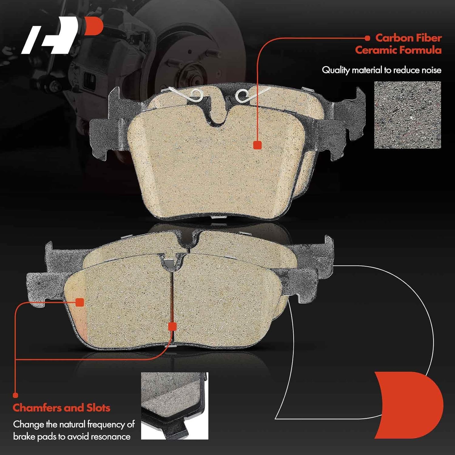 A-Premium Front and Rear Ceramic Disc Brake Pads Set Compatible with Jaguar & Land Rover Models - F-Pace/XF 2017-2020, XE2017-2019, E-Pace 18-19, Discovery Sport, Range Rover Evoque, Range Rover Velar