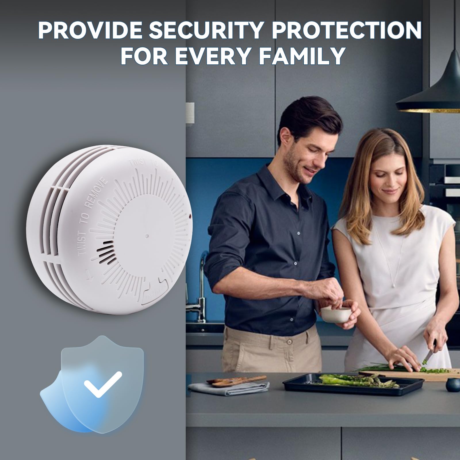 WeiguoIOT 2 Pack Smoke Alarm for Home,Early Smoke Detector Fire Alarm with TEST/MUTE Button,LED Indicator (2 Pack) - Image 2