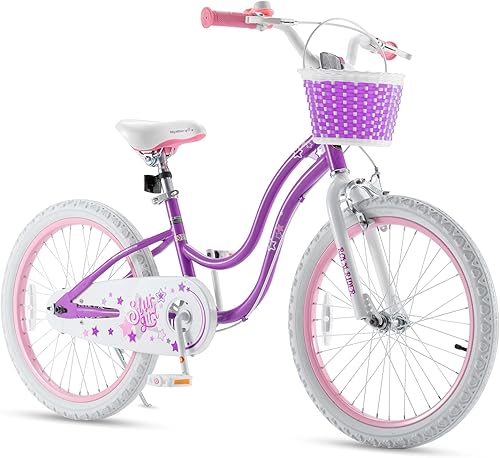 Miniatura 19 de RoyalBaby Stargirl - Bicicleta infantil de 14 pulgadas para niñas con ruedas de entrenamiento y canasta, color azul 09. [Clásico] Azul cielo,ROSA