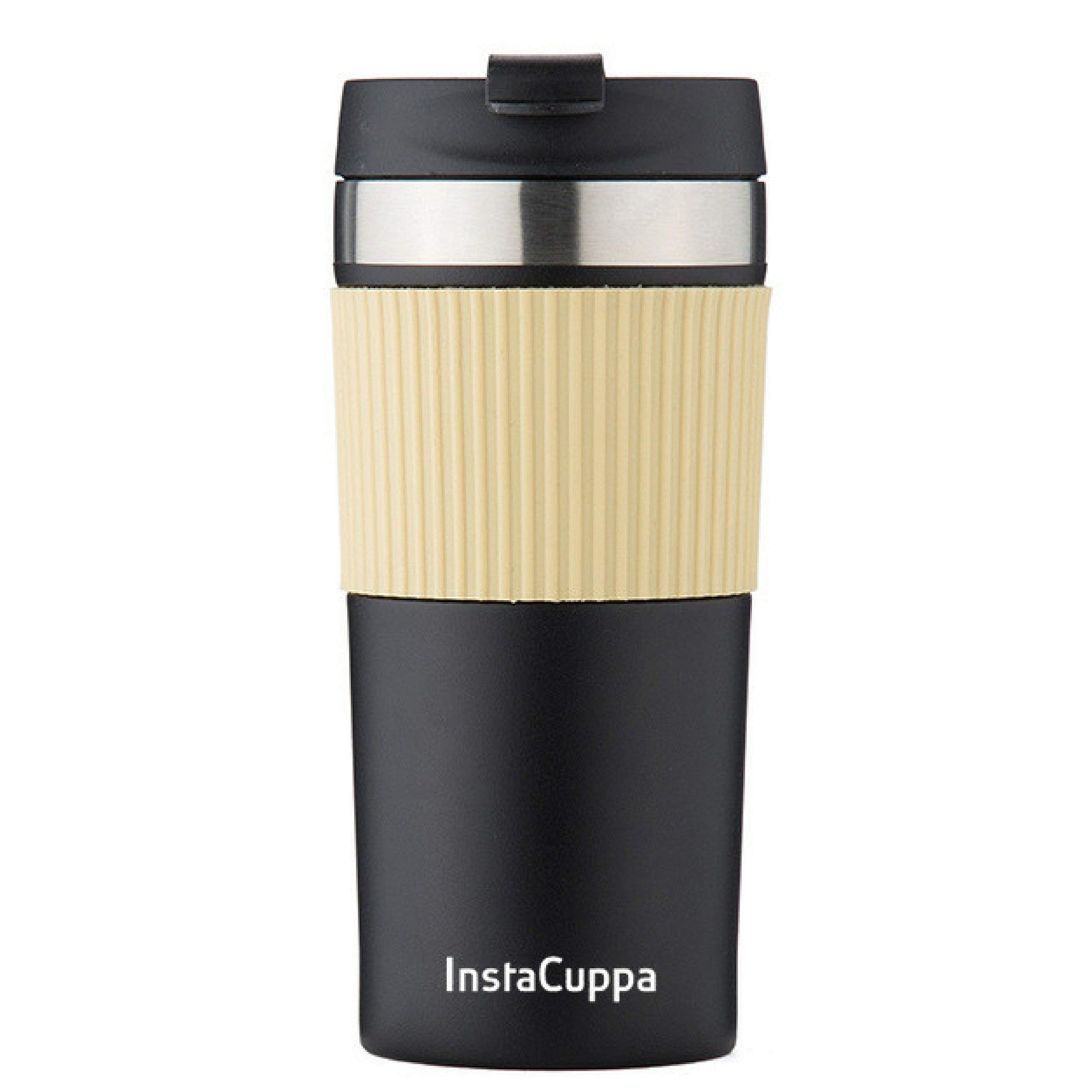 InstaCuppa Portable French Press Travel Mug for Coffee with Effortless Press Mechanism, Durable Steel Mesh Filter, Spill-Proof, Anti-Slip Grip, Perfect for Busy Moms On The Go, 400 ML, Black-image-38