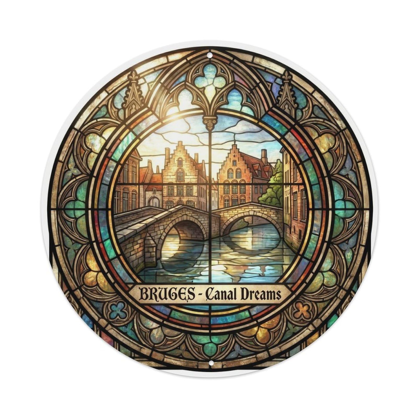 Fqnyr Style Vintage Travel Canal City Belgium Metal Tin Sign