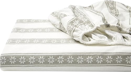 Miniatura 9 de Eddie Bauer - Juego de sábanas de tamaño King, de franela de algodón, cepillado para mayor suavidad, acogedora decoración para el hogar (Snowflake