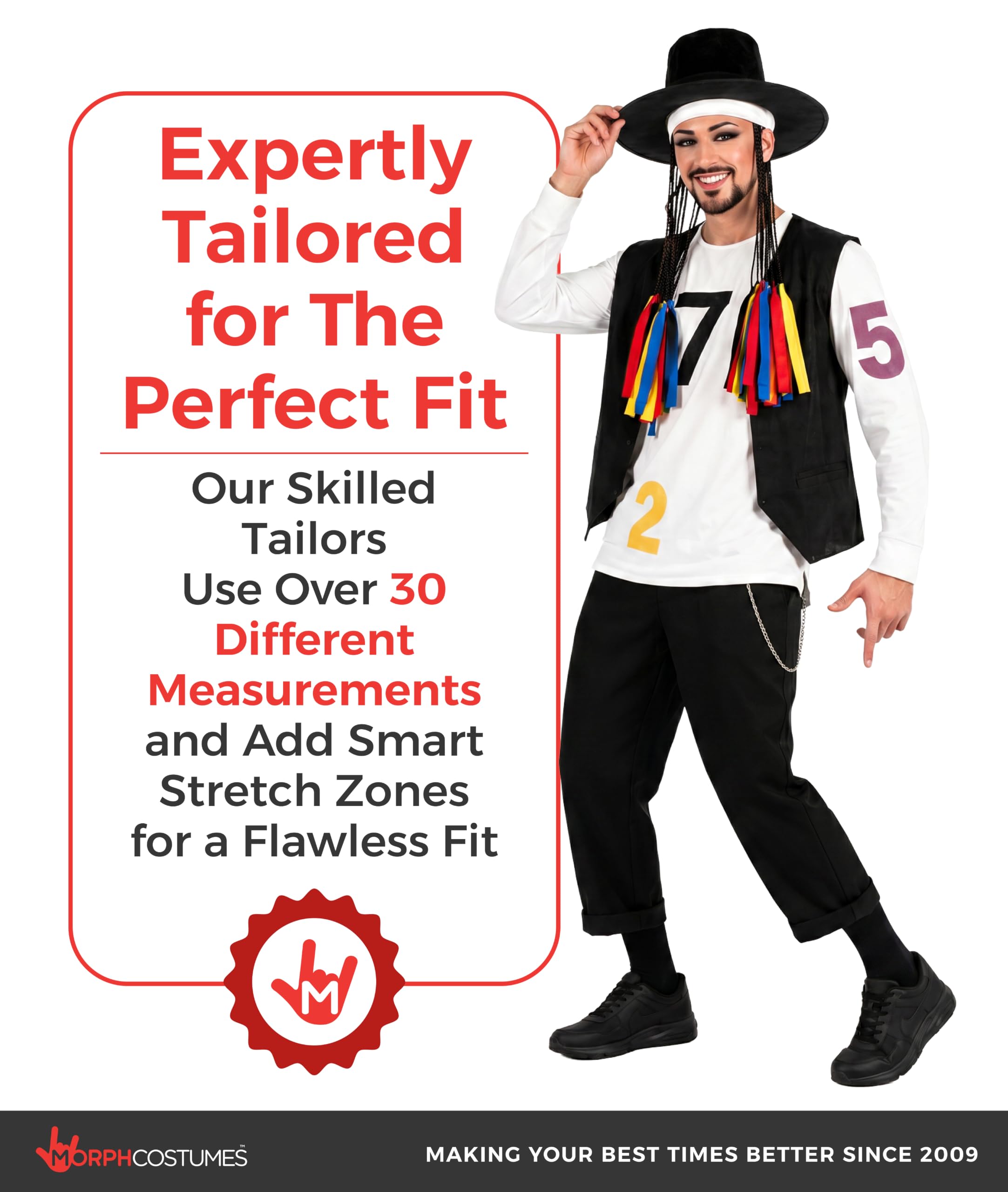 Fun Shack Pop Star Costume Anni 80, Costume Pop Star Anni 80, Costume George Anni 80, Costume Carnevale Uomo Anni 80