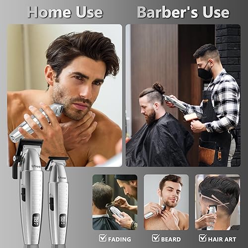 Miniatura 5 de Ufree Juego de cortapelos profesional para hombres, cortaúñas y recortadoras, cortadora de barba eléctrica con bolsa de barbero, regalos para