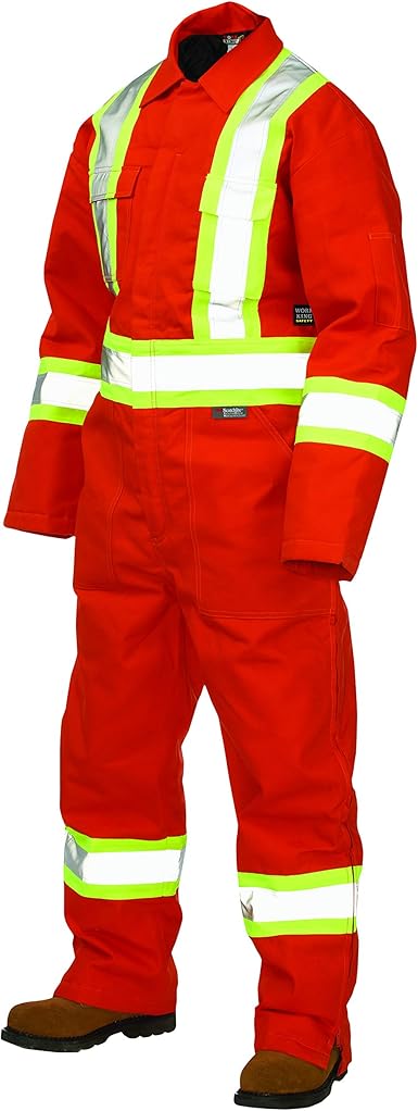 Work King Men's Enhvis Lined Coverall Dos Outerwear, Orange Work King Men's Enhvis Lined Coverall Dos Outerwear, Orange