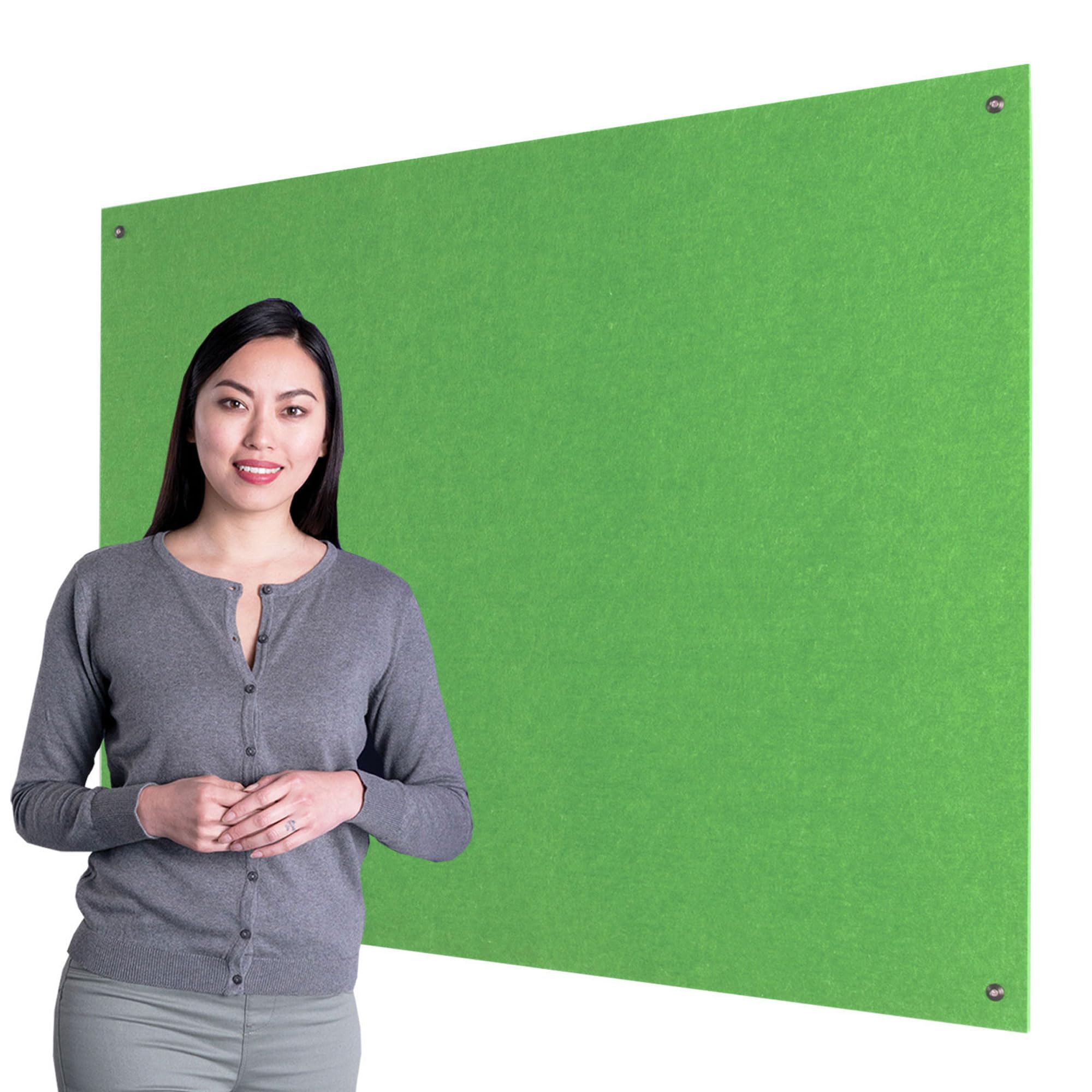 Wonderwall Frameless Fire-Retardant Noticeboard, 120 x 90 cm, Apple Green Pinboard - 8 Colours to Choose from, Ideal for Office,School, Housing Associations, Busy & Sensitive Locations — image 1