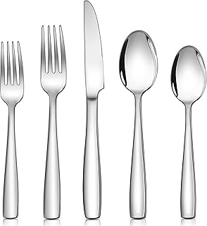 Homikit Cutlery Set, 30-Piece Cutlery Set for 6 People, Polished Stainless Steel Cutlery Set, Elegant Cutlery with Knife, Fork, Spoon for Home, Kitchen, Restaurant, Healthy and Dishwasher Safe