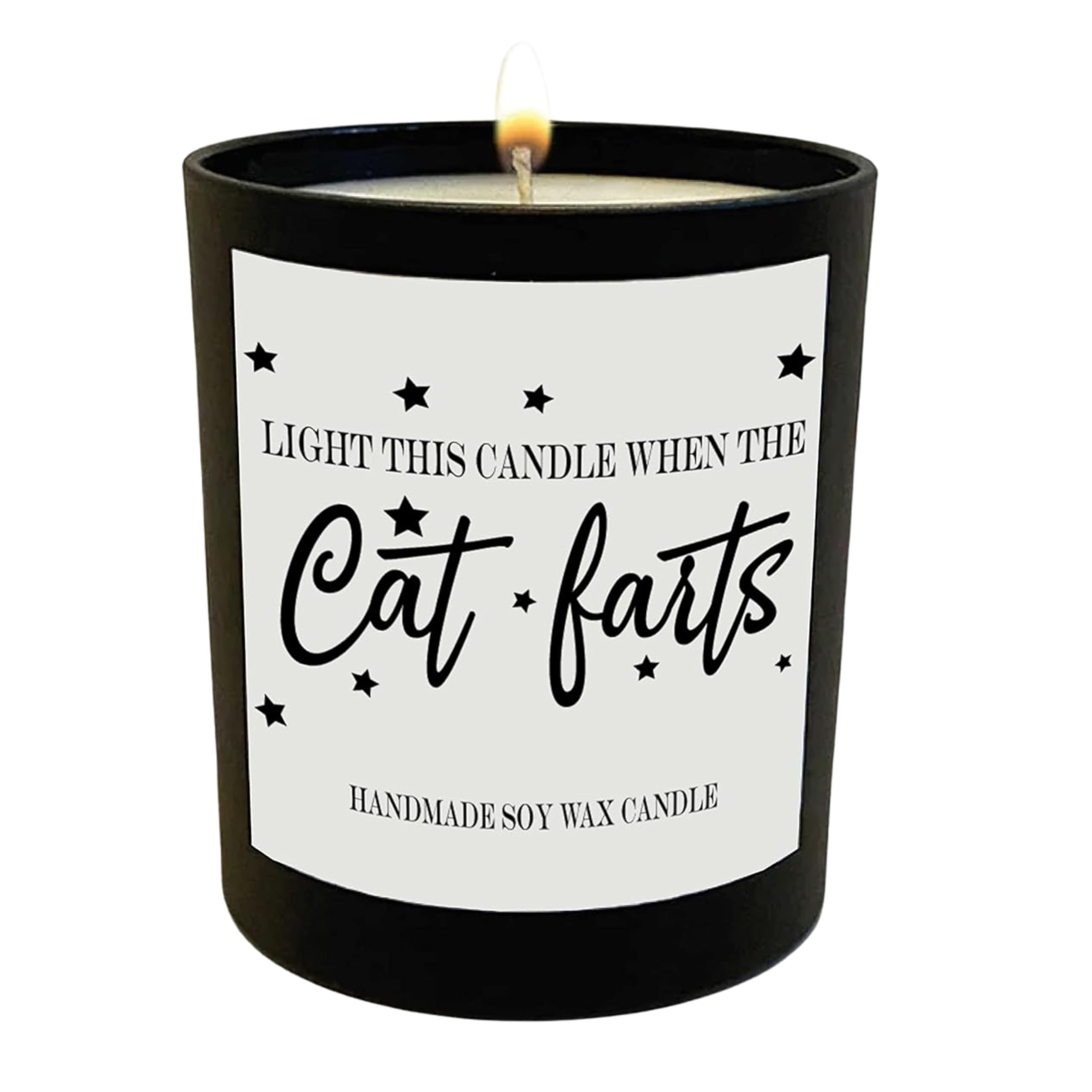 Wanky Candles White Wanky Candle - Light Me When The Cat Farts | Funny Candle For Cat Owners | Quirky & Cheeky Gift