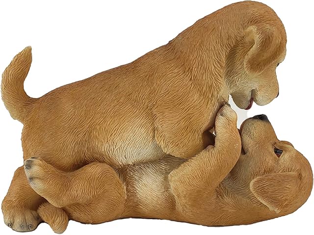 G&H Decor  Labrador Puppy Poly Resin Lawn Statue  Hand Finished Ornament with Intricate Detail  Figurine Suitable for Indoor or Outdoor Use  Frost Resistant Garden Patio Dog Gift (Playing)