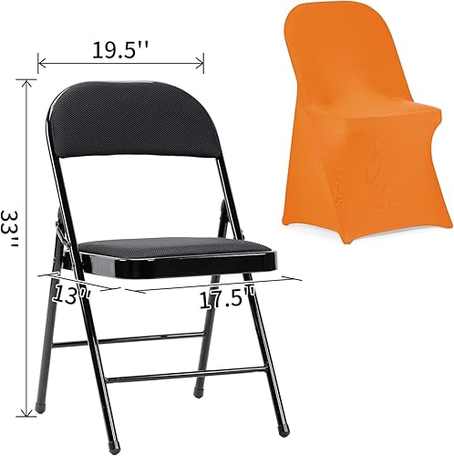 Vista 69 de Funda de silla Peomeise plegable, de elastano para banquete de boda, comedor, evento. Blanco