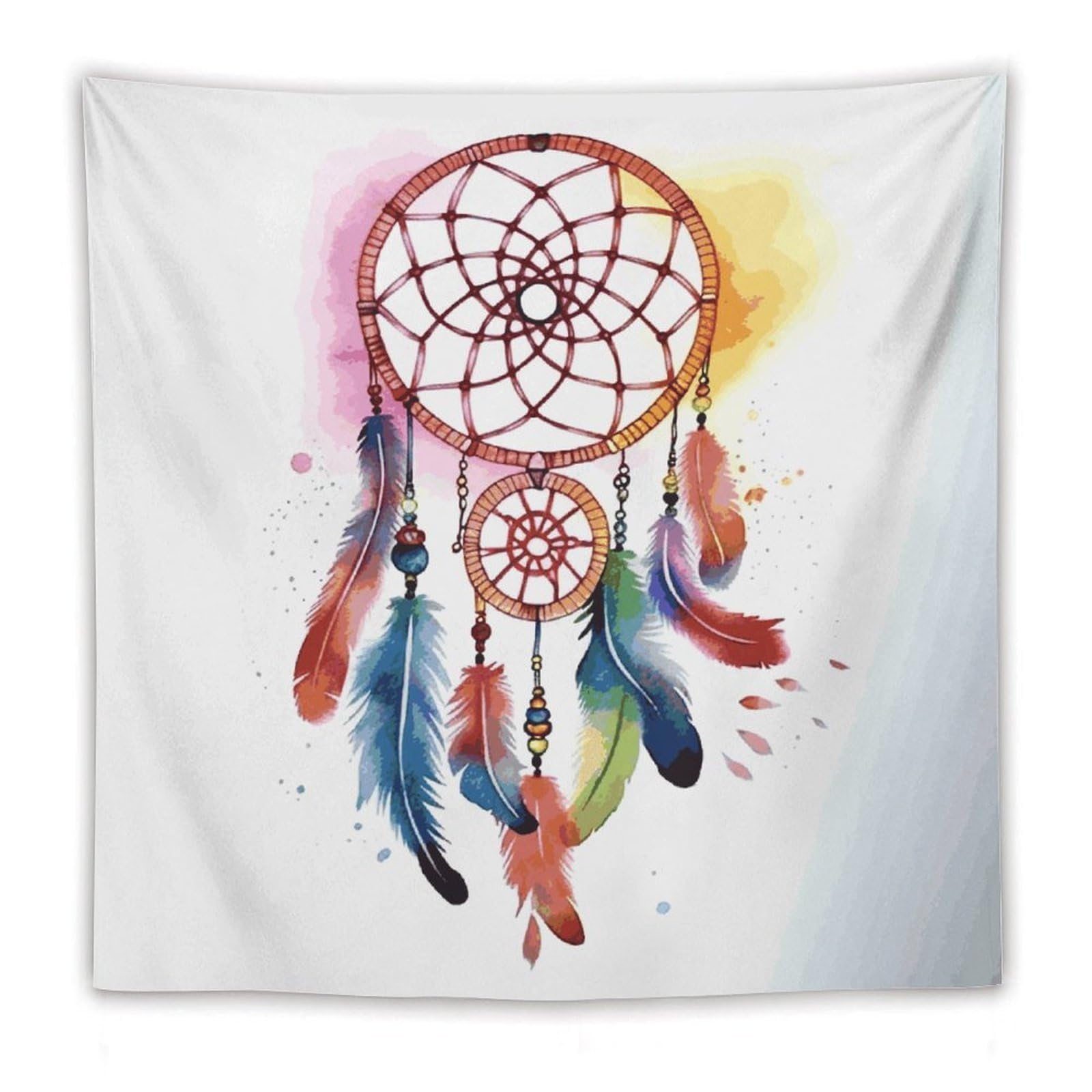 LDGSUPH Watercolor Dream Catcher Tapestry Wall Hanging Decor Anti-fading Aesthetic Wall Tapestries Fashion Wall Blanket Decor Modern Wall Art Tapestry for Bedroom Home Decor 60"x60"