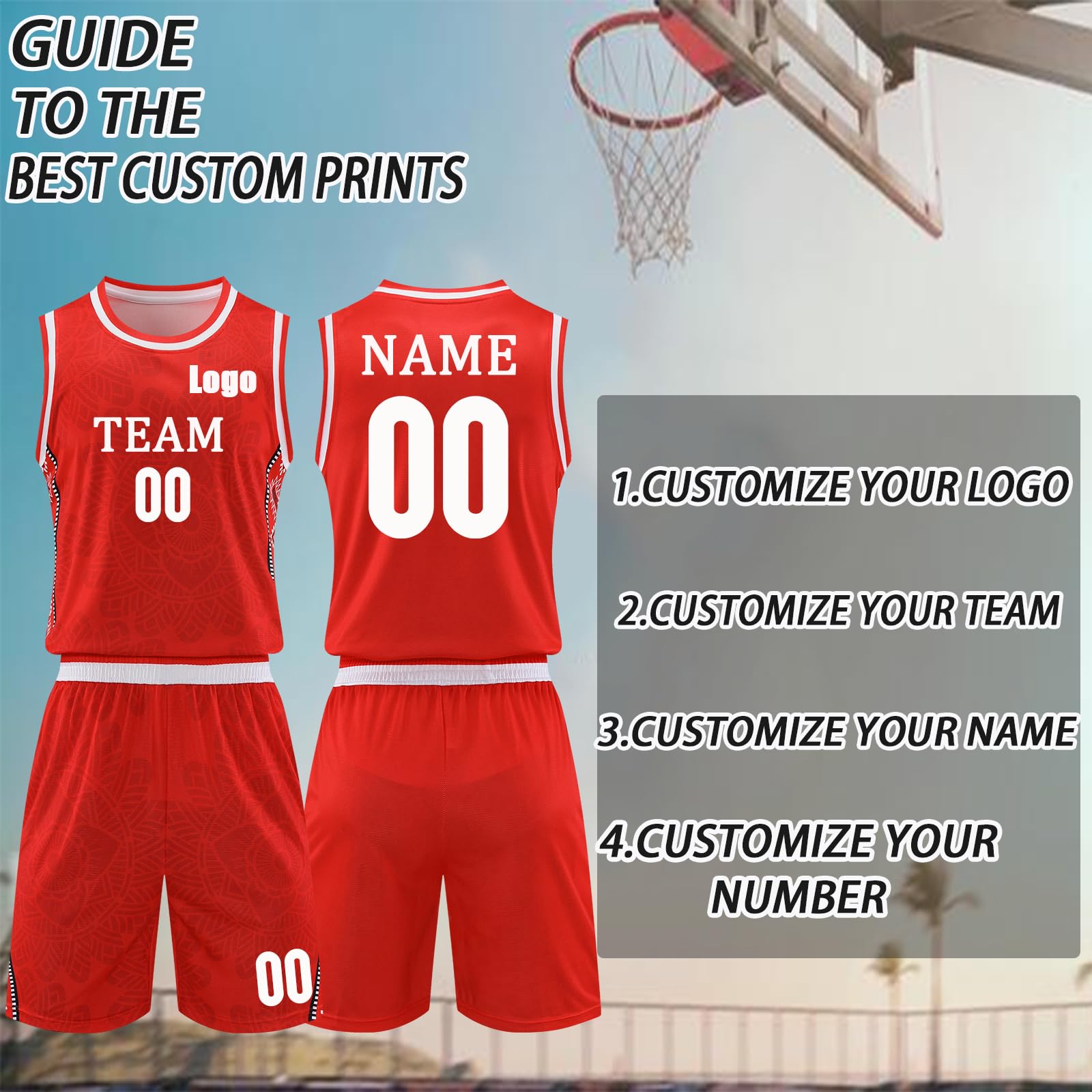 Custom Basketball Team Jersey with Number Personalized Your Own Basketball Jersey with Name for Kid Adult