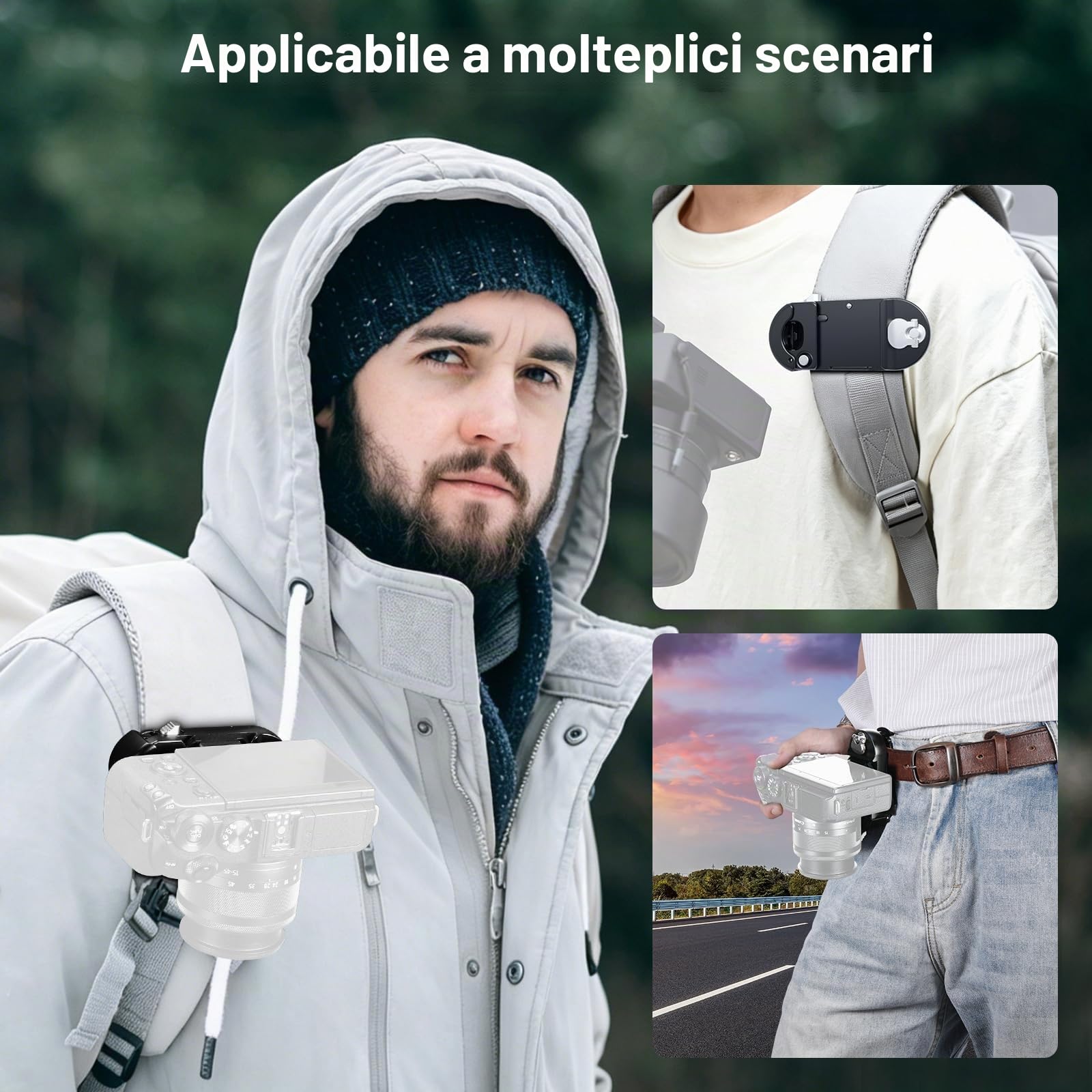 NEEWER Clip per Zaino per Fotocamera, Attacco a Sgancio Rapido Compatibile con Sistema PD e Piastra Tipo Arca, Blocco di Sicurezza, Fotocamere DSLR e Mirrorless Carico di 10kg（22lb）
