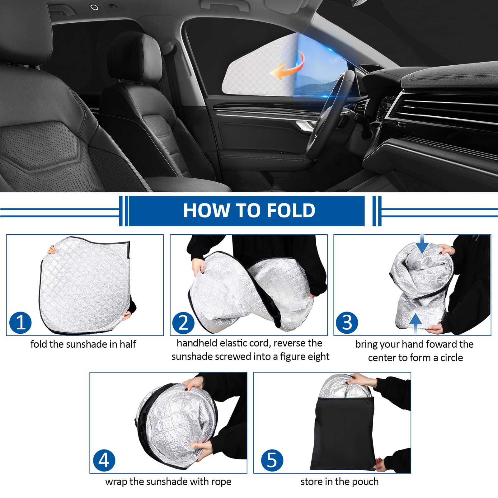 ZATOOTO Sonnenschutz Auto Geeignet für VW Sharan 2010-2020, Sichtschutz Auto für Frontscheibe, Seitenfenster und Heckscheibe, Vollständiger Satz Wärmeisolierung und Privatsphärenschutz